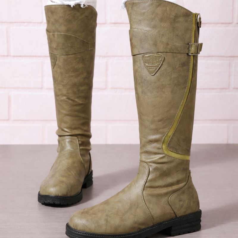 KROHN-E Damen Wasserdichte Stiefel Rutschfeste Sohle Schwarz Komfort