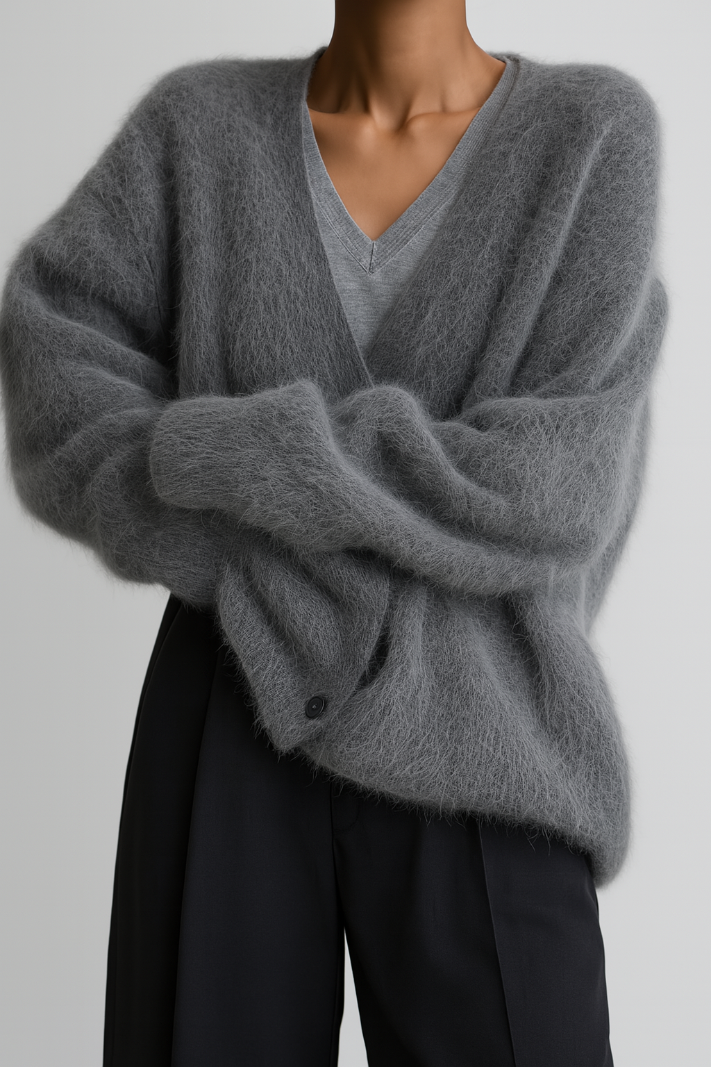 Krohn-e | Cardigan - Damen Herbst Luxuriöser Kaschmir Strick Cardigan