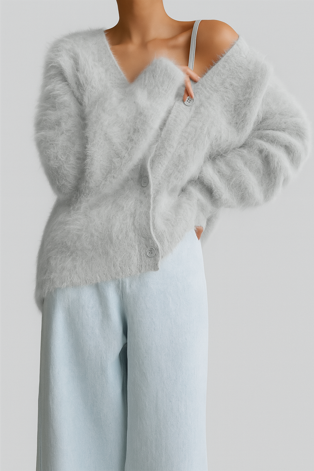 Krohn-e | Cardigan - Damen Herbst Luxuriöser Kaschmir Strick Cardigan