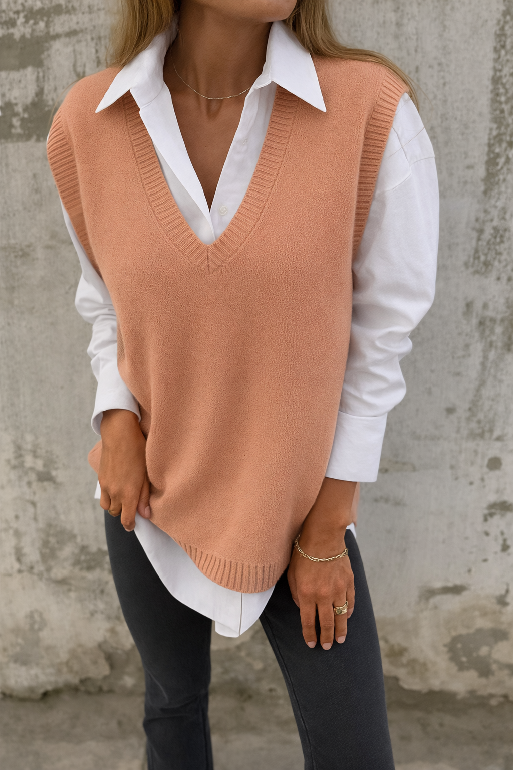 KROHN-E Damen Strick-Cardigan V-Ausschnitt Weicher Stoff