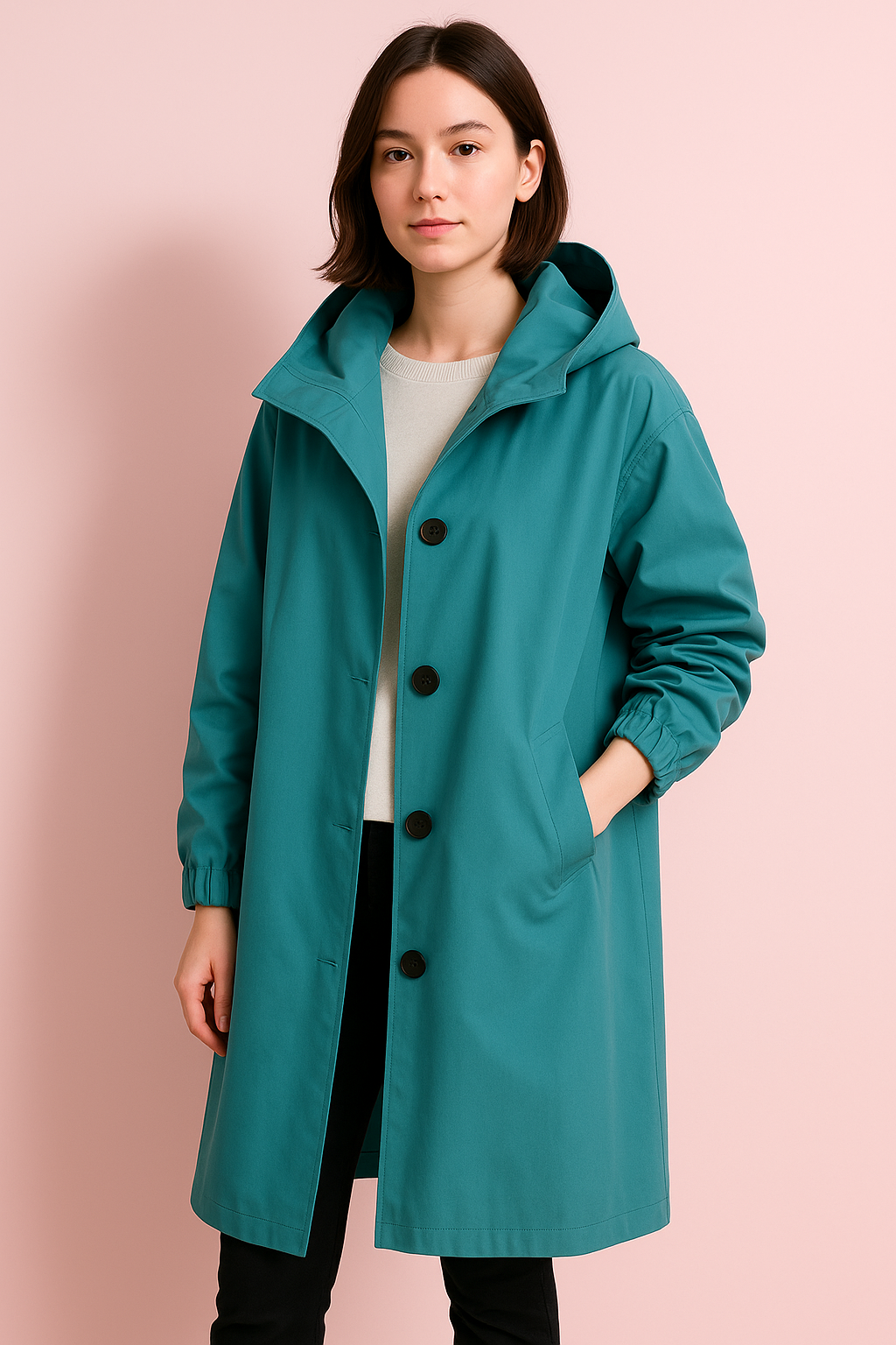 Krohn-e | Damen Trenchcoat mit Kapuze