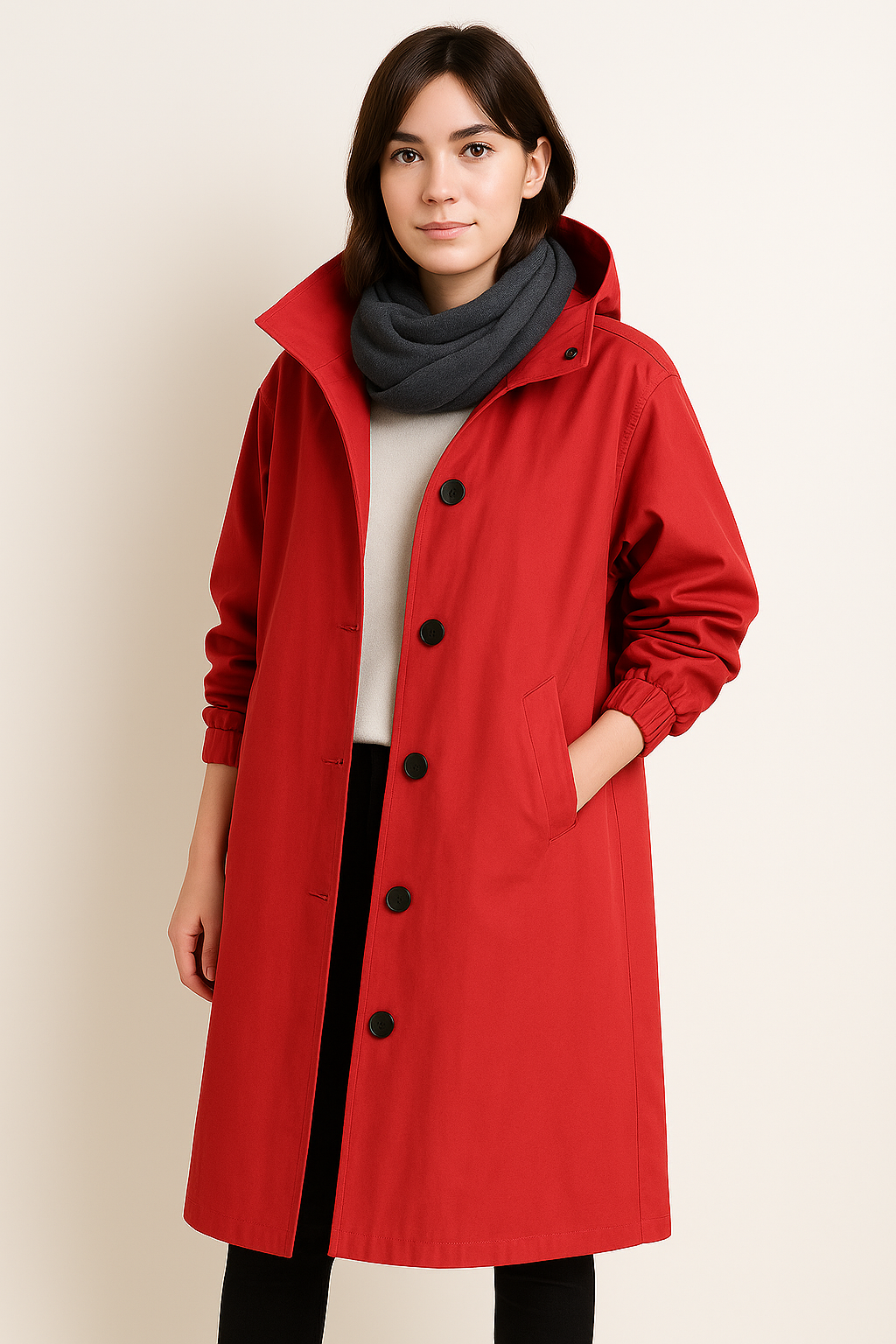 Krohn-e | Damen Trenchcoat mit Kapuze