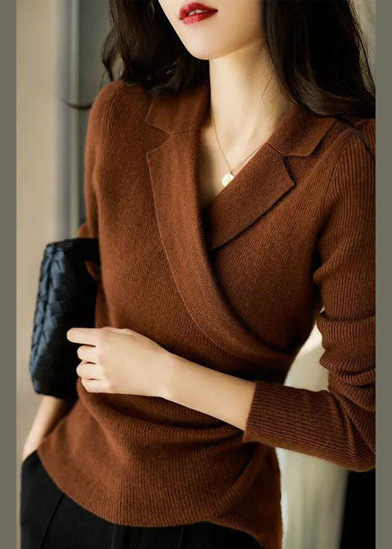 Krohn-e | Gestrickter V-Ausschnitt Pullover mit langen Ärmeln