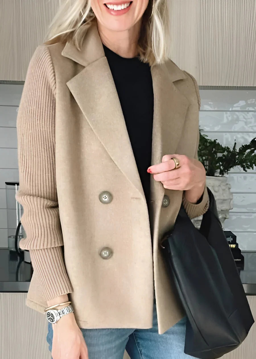 Krohn-e | Damen Doppelreihen Mantel Schicke Winterwärme und Eleganz