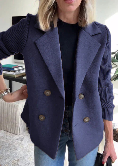 Krohn-e | Damen Doppelreihen Mantel Schicke Winterwärme und Eleganz