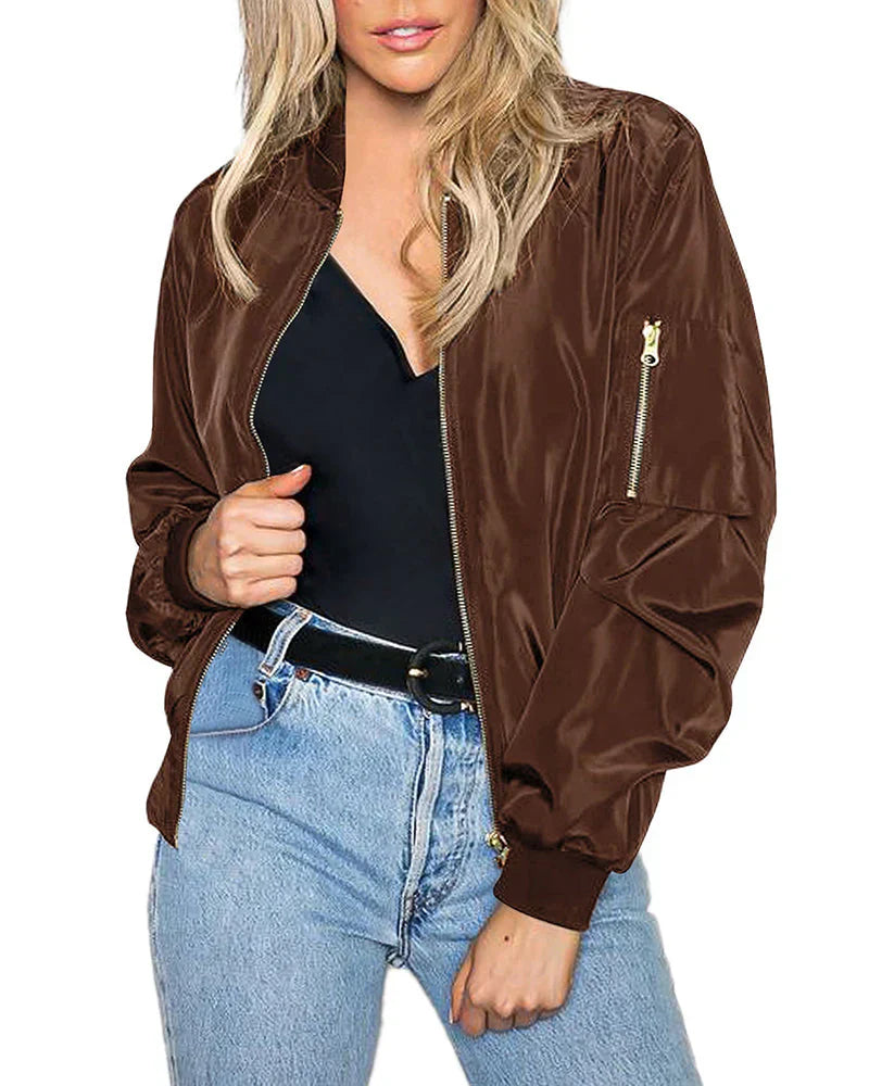 Krohn-e | Klassische und Elegante Bomberjacke mit Taschen, Perfekt für Alle Anlässe