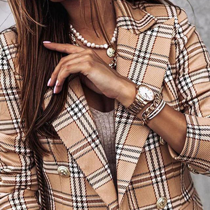 Edler Damen-Blazer mit reversiblem Karomuster von Royce