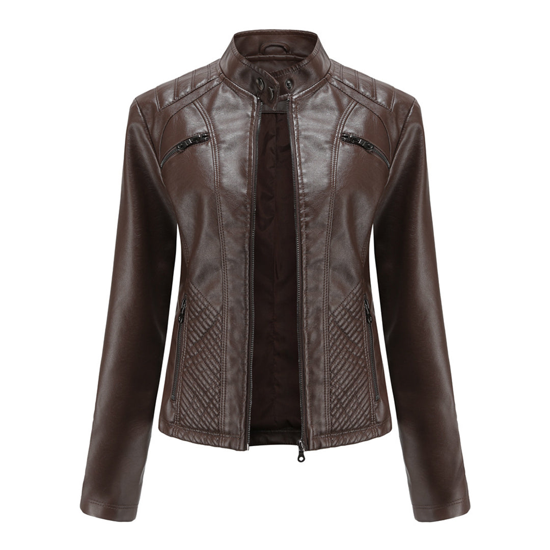 Krohn-e | Klassische Lederjacke Mit Reißverschlussdesign