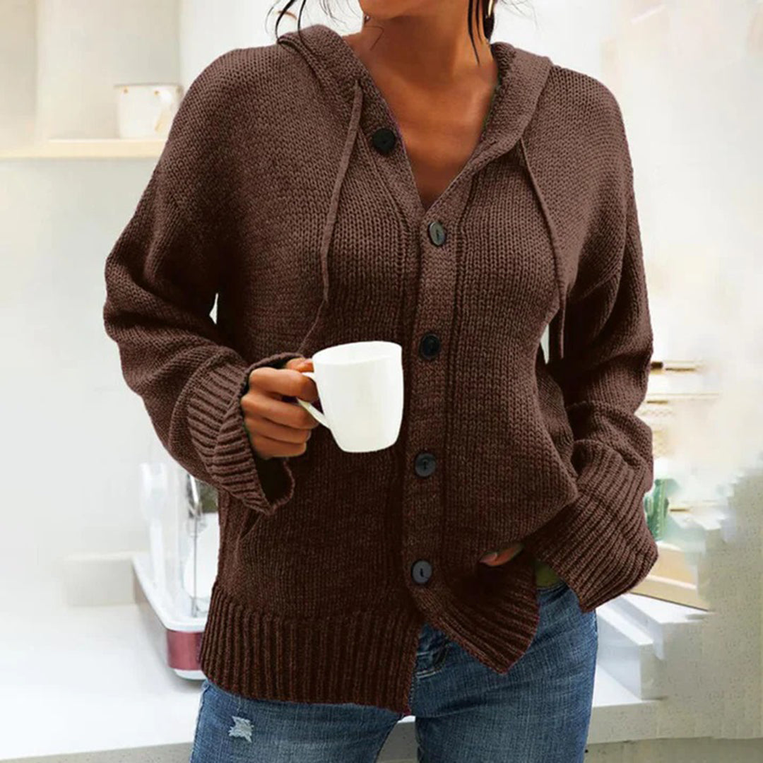 Krohn-e | Strickjacke mit Kapuze und Kordelzug
