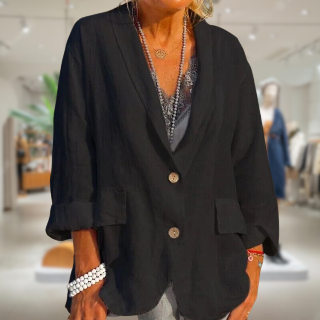 Krohn-e | Eleganter Blazer mit Knöpfen für Frauen