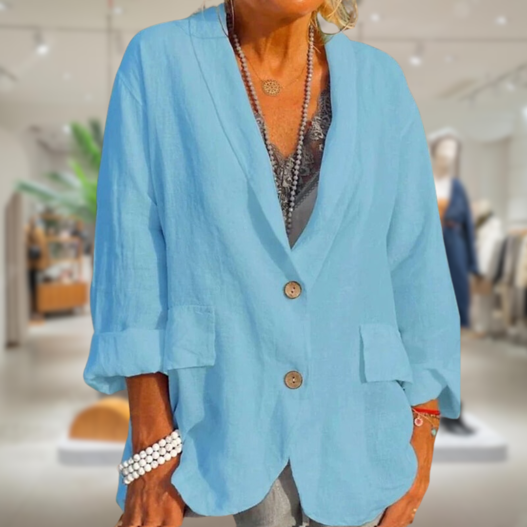 Krohn-e | Eleganter Blazer mit Knöpfen für Frauen