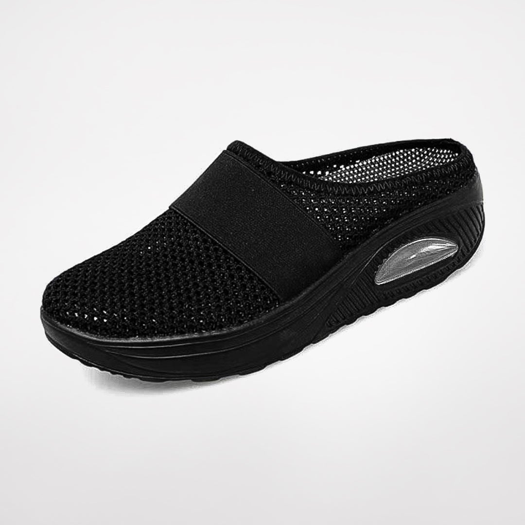 Elegante Mesh-Slipper mit Keilabsatz für Damen