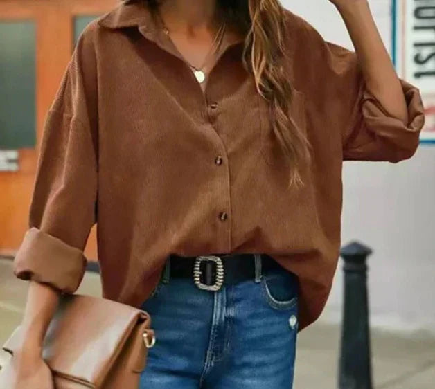 Grüne Cordbluse Ida