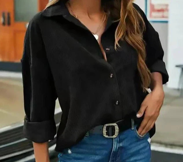 Grüne Cordbluse Ida