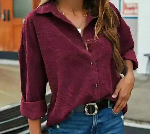 Grüne Cordbluse Ida