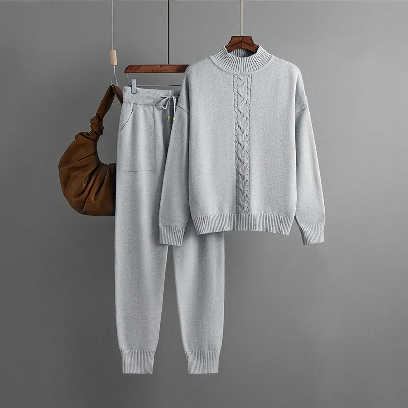 Krohn-e | Winter Satz Aus Strickoberteil und Hose mit Halbem Rollkragen