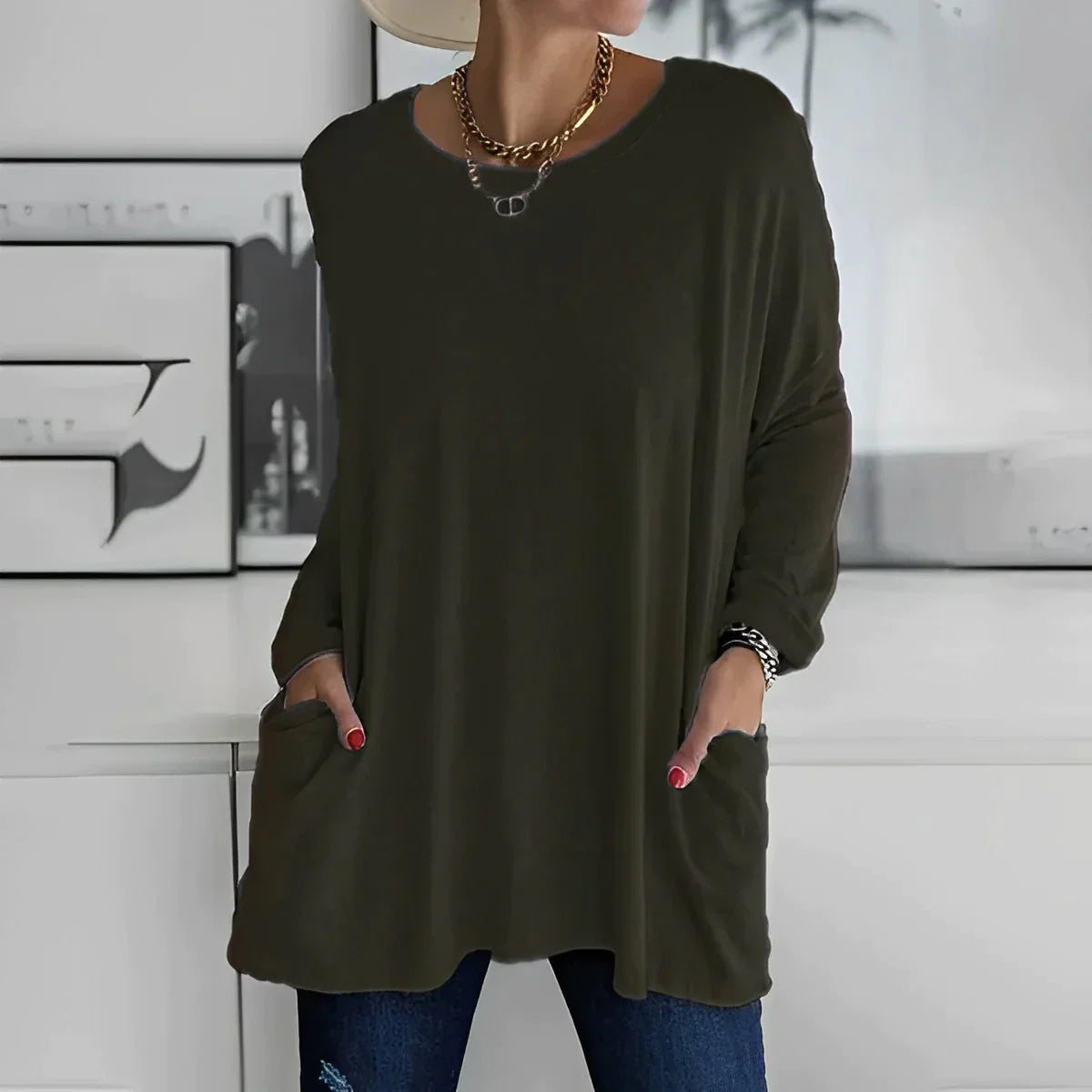 Langarmshirt mit Taschen – Modell Danna