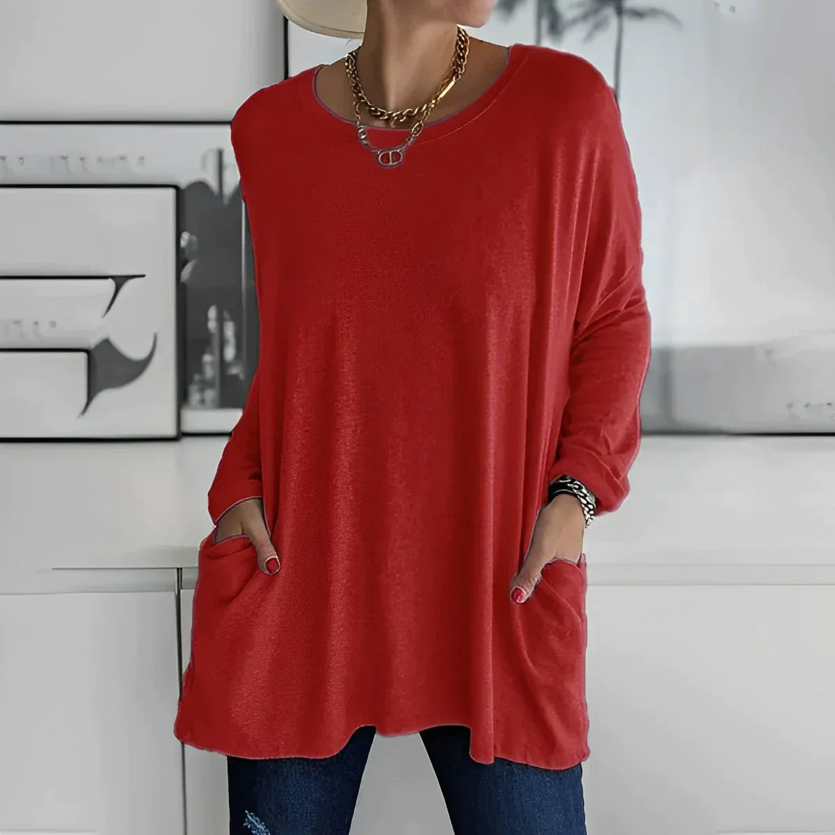 Langarmshirt mit Taschen – Modell Danna