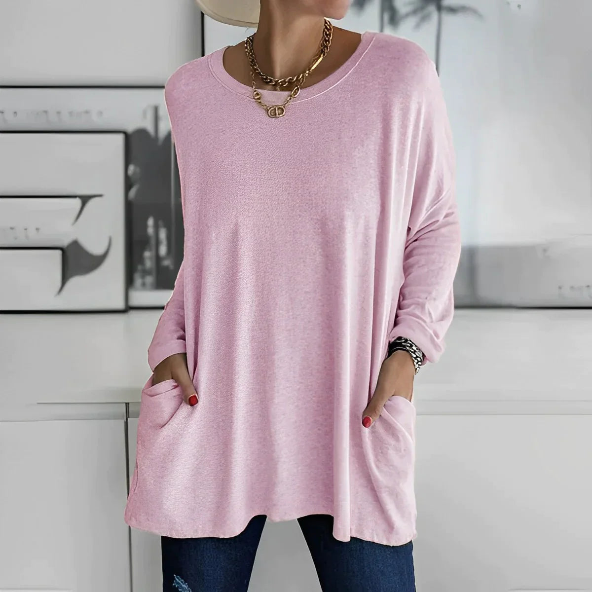 Langarmshirt mit Taschen – Modell Danna