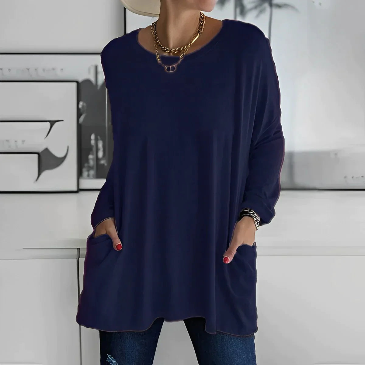 Langarmshirt mit Taschen – Modell Danna