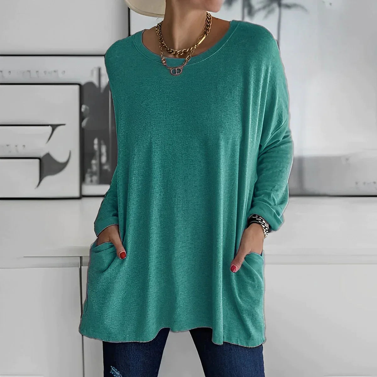 Langarmshirt mit Taschen – Modell Danna