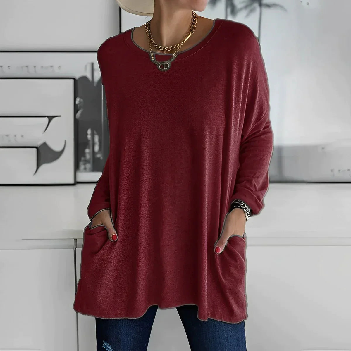 Langarmshirt mit Taschen – Modell Danna