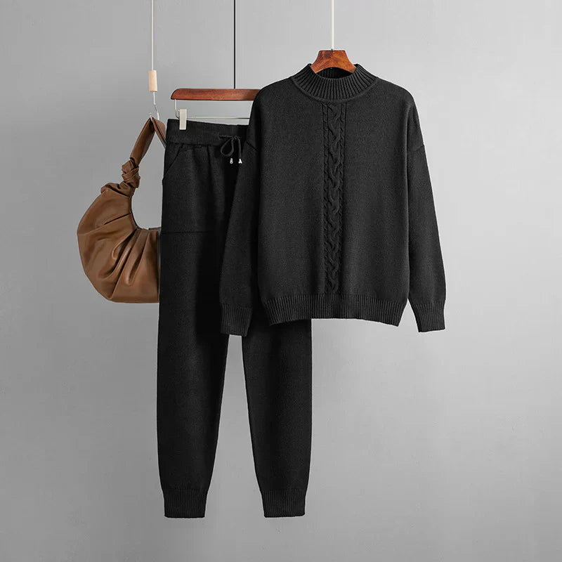 Krohn-e | Winter Satz Aus Strickoberteil und Hose mit Halbem Rollkragen