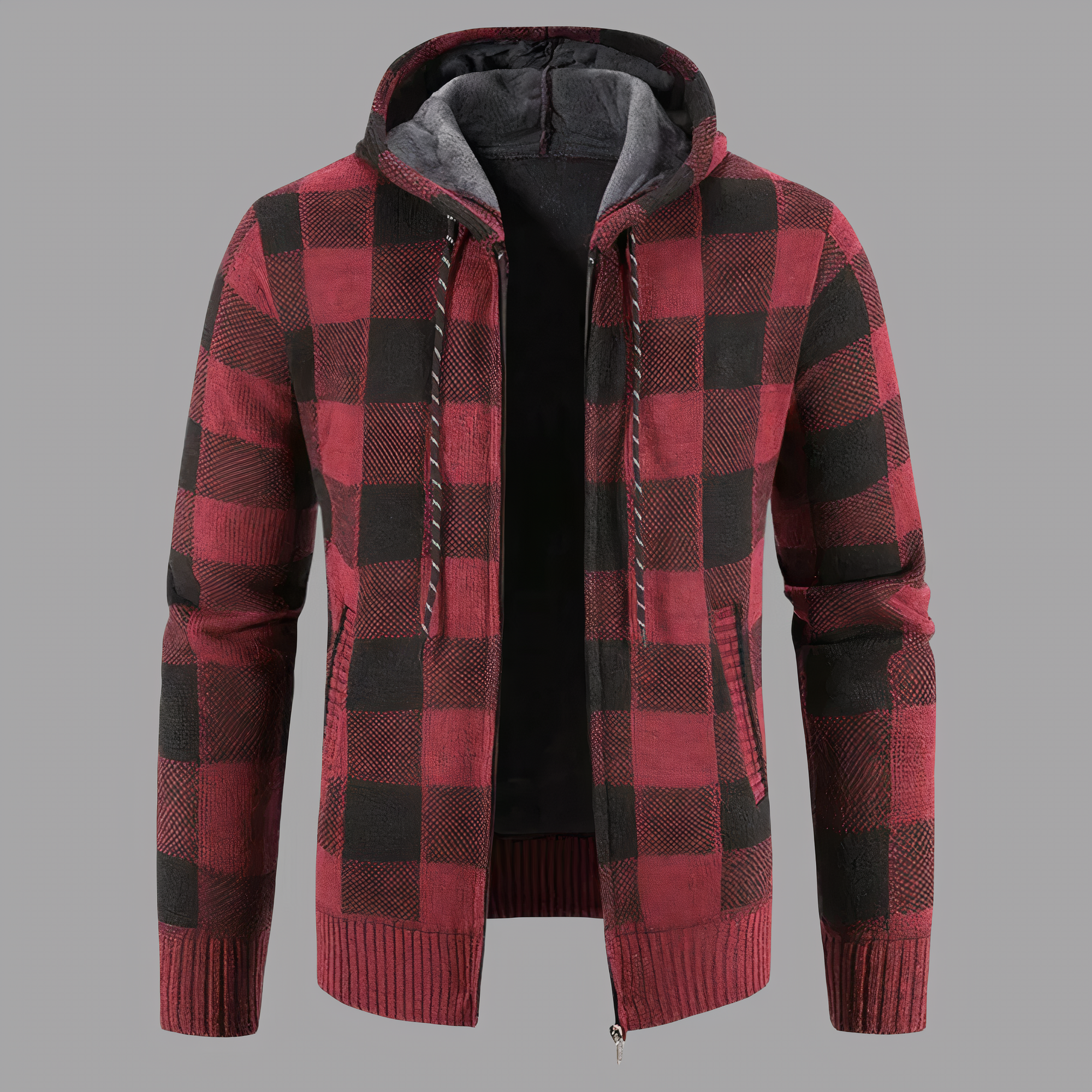 Kapuzenpullover Derwyn im karierten Design