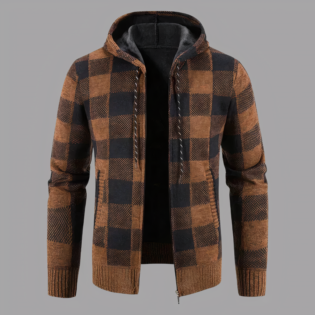 Kapuzenpullover Derwyn im karierten Design