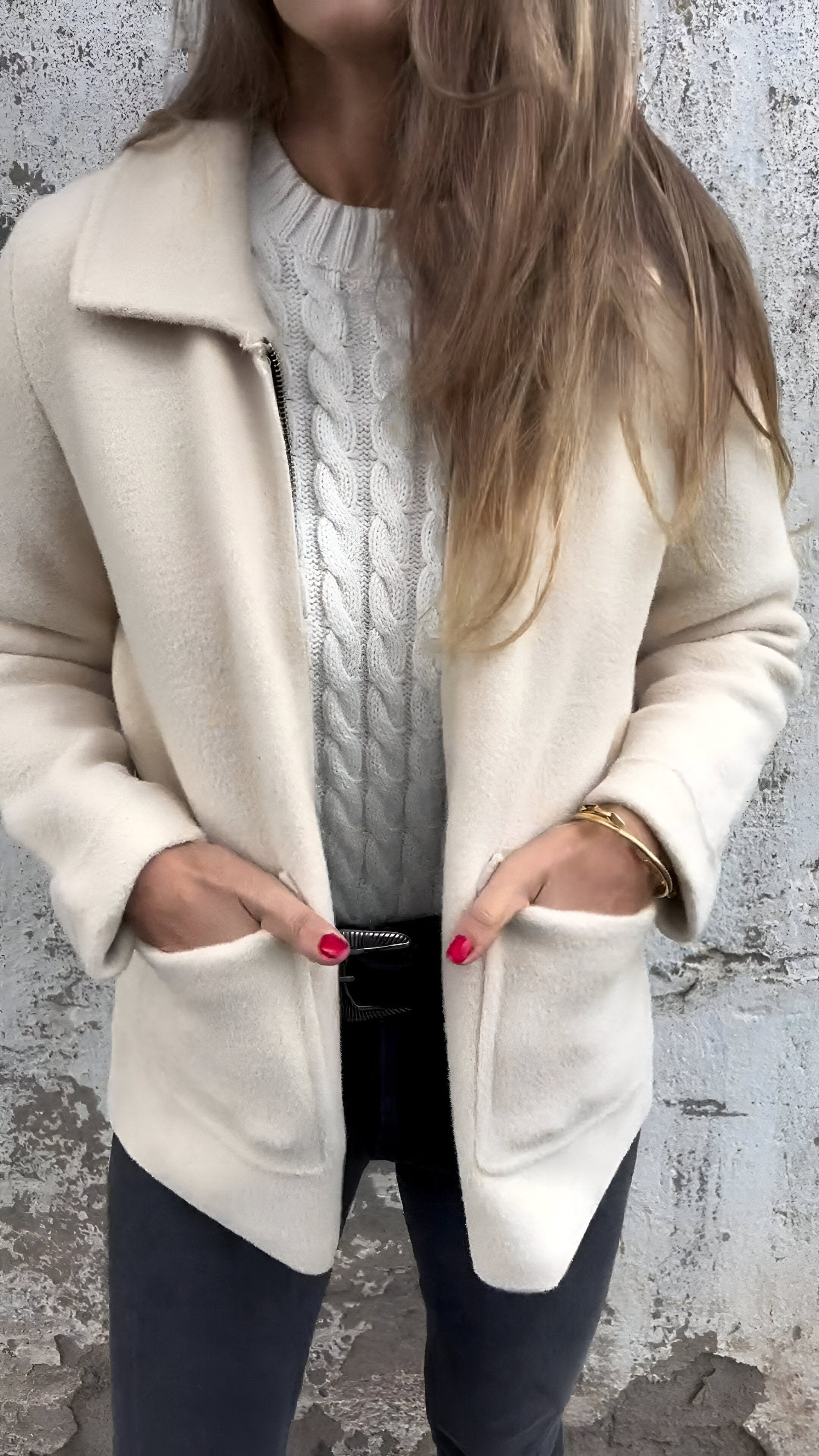 Lederjacke Amélie™ mit Reverskragen und Zipper