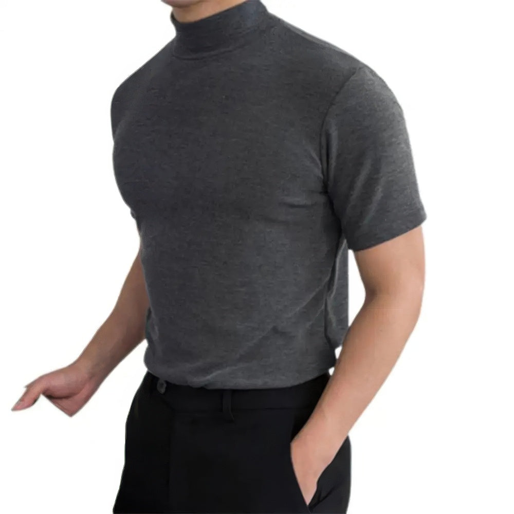 Kurzarmes, atmungsaktives Herren-Rollkragen-Shirt