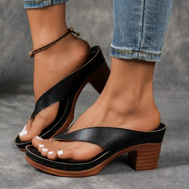 KROHN-E Damen Pantoletten Absatz Ergonomisch Unterstützend Komfort Schuhe