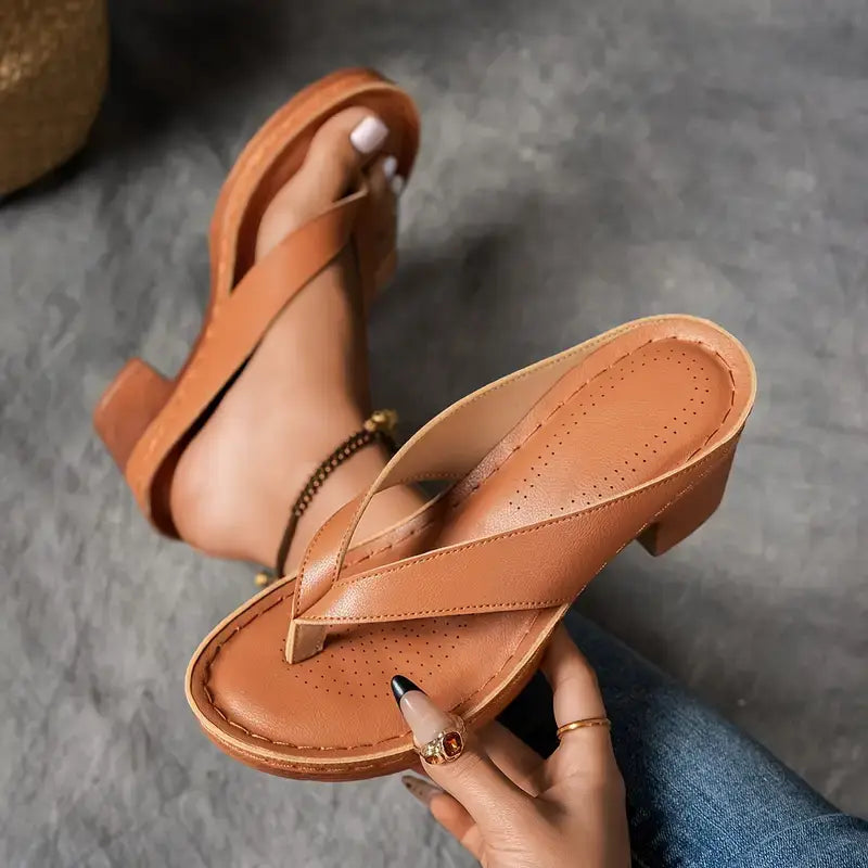 KROHN-E Damen Pantoletten Absatz Ergonomisch Unterstützend Komfort Schuhe