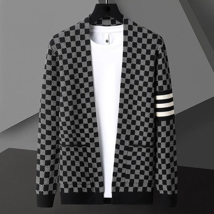 Krohn-e | Gemusteter Cardigan Strick Elegant, Stilvoll
