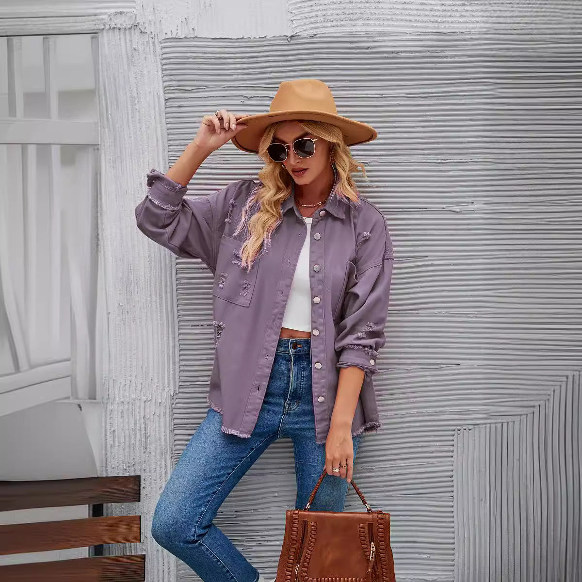 Krohn-e | Denimjacken mit Knöpfen, Herbst