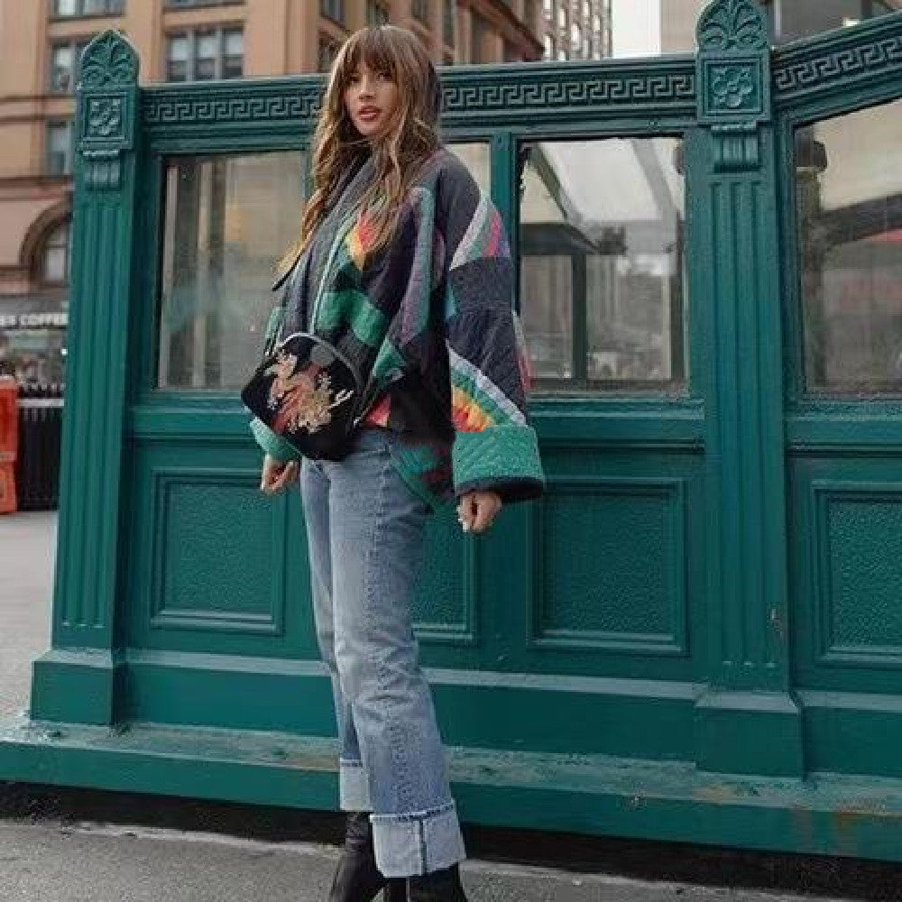 Krohn-e | Herbstjacke mit Reißverschluss und Steppung, Übergrößed