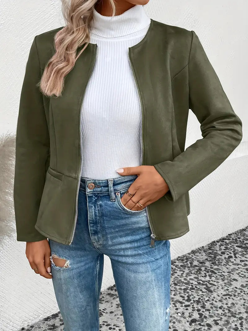 Krohn-e | Herbstjacke mit Reißverschluss, Schlanker Schnitt