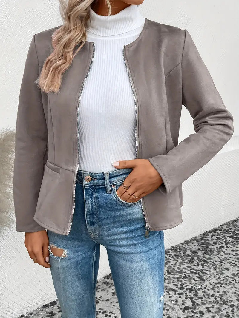 Krohn-e | Herbstjacke mit Reißverschluss, Schlanker Schnitt