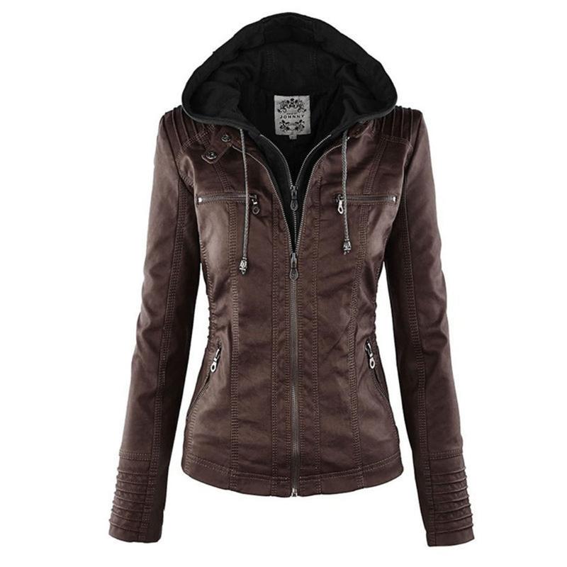 Krohn-e | Kurze Herbstjacke mit Kapuze und Reißverschlüssen