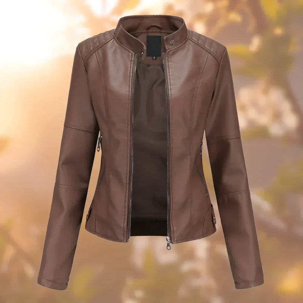 Krohn-e | Kurze Herbstjacke mit Reißverschluss und Stehkragen