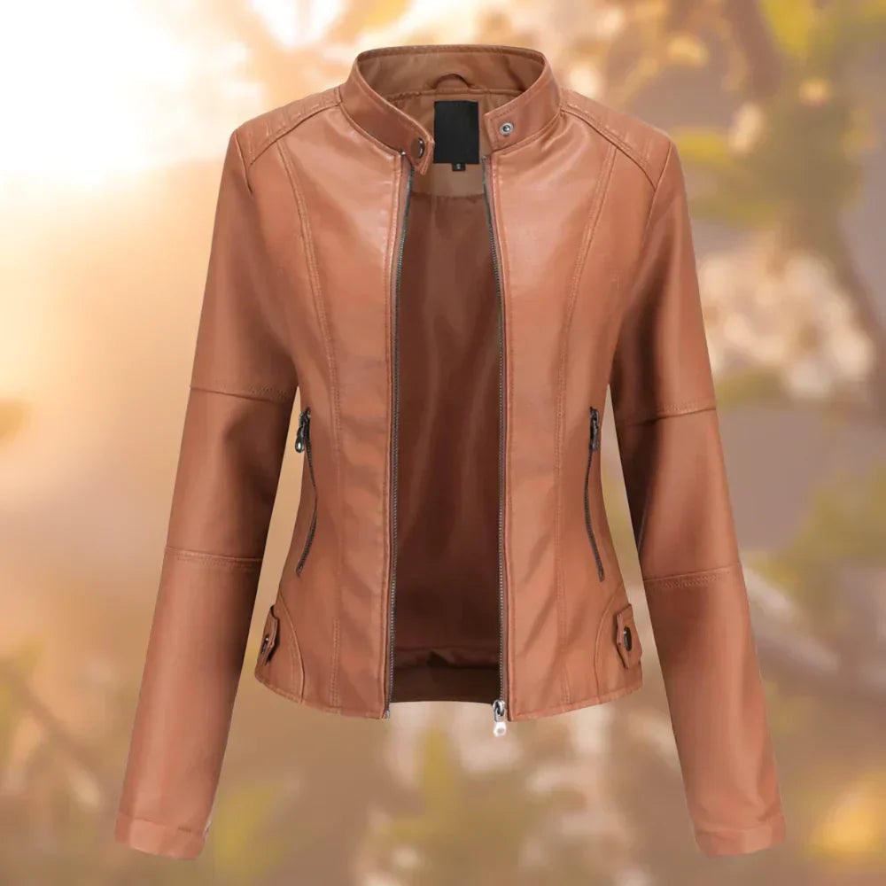 Krohn-e | Kurze Herbstjacke mit Reißverschluss und Stehkragen