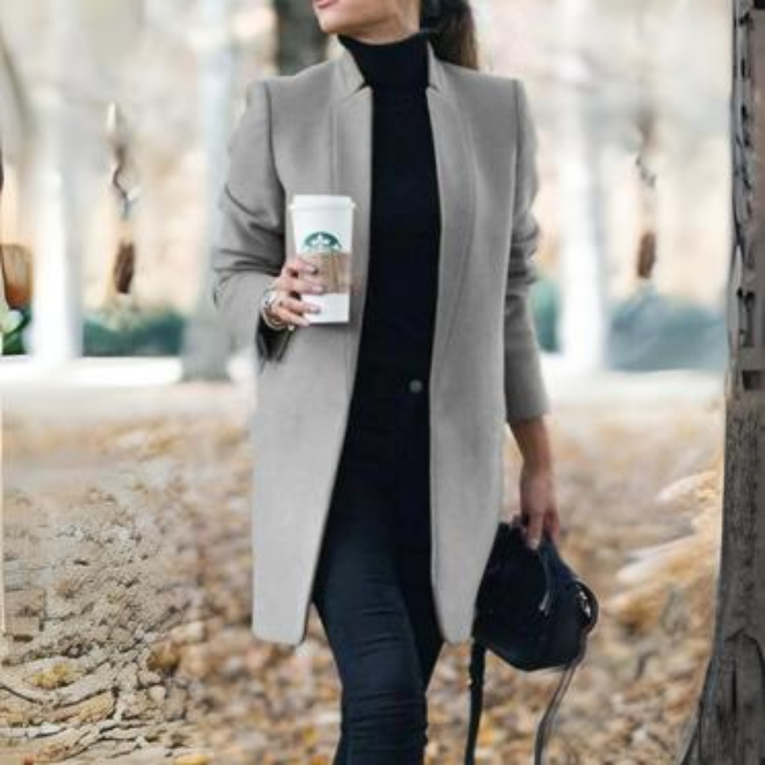 Krohn-e | Kurze Jacke ohne Kragen, Elegant