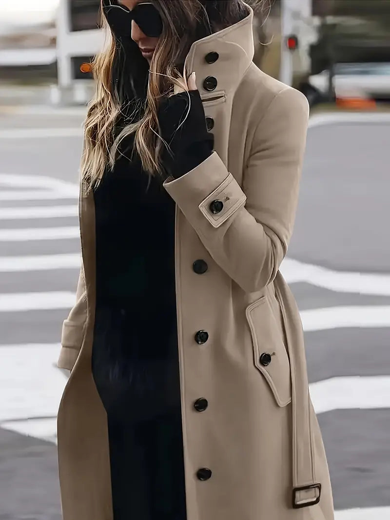 Krohn-e | Langer Trenchcoat, Knittedesign