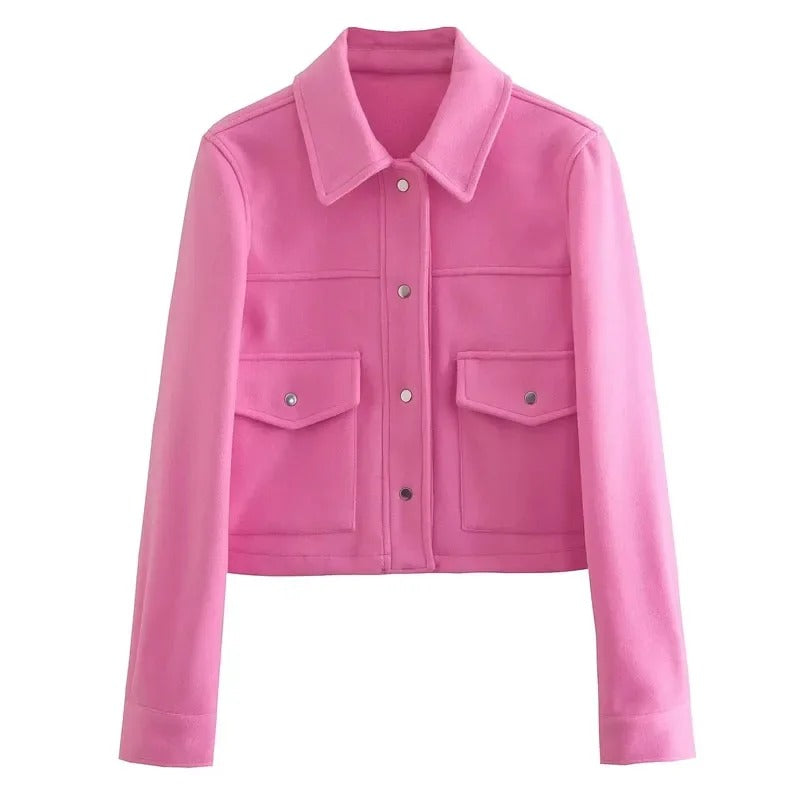 Krohn-e | Übergangsjacke Kurz mit Knöpfen und Taschen