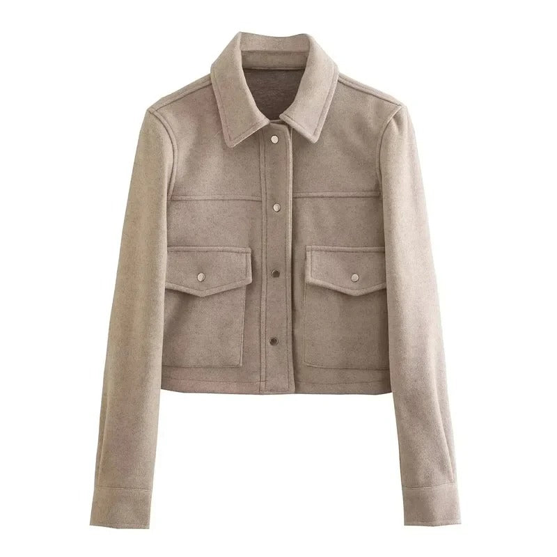 Krohn-e | Übergangsjacke Kurz mit Knöpfen und Taschen