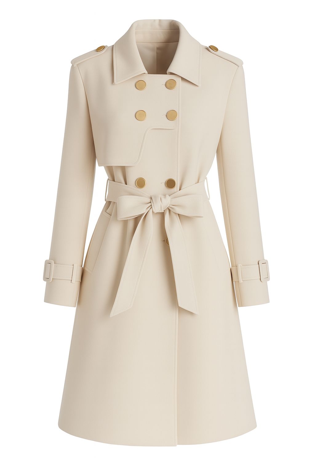 Krohn-e | Trenchcoat mit Gürtel und Doppelknopfverschluss