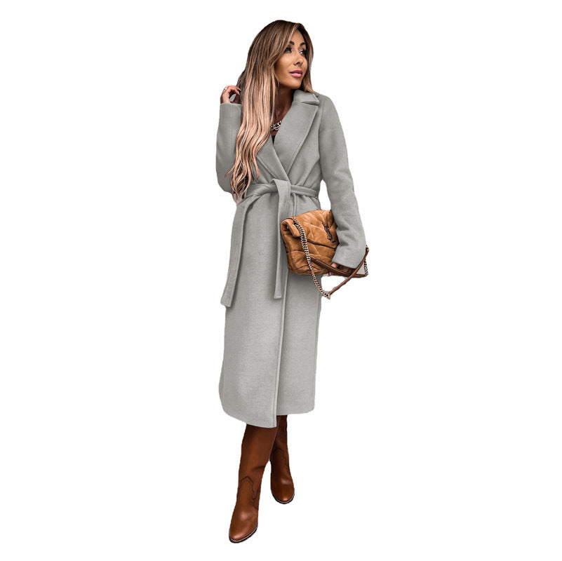 Krohn-e | Trenchcoats mit Bindegürtel, Lang