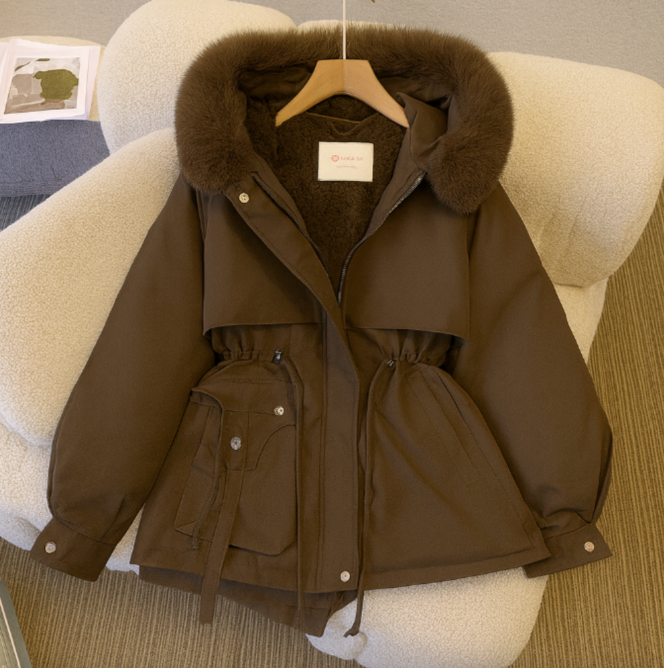 Krohn-e | Winterjacke mit gefütterter Kapuze und Zugband, Warm
