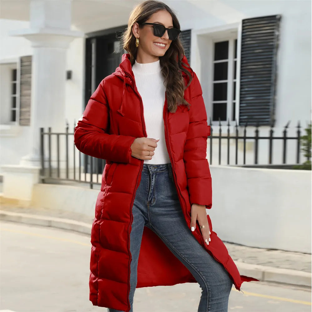 Krohn-e | Pufferjacke - stilvolle Damen Winterjacke mit Kapuze