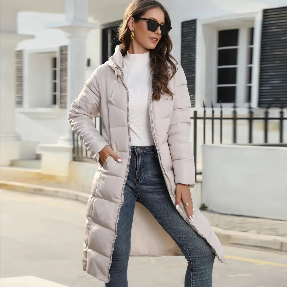 Krohn-e | Pufferjacke - stilvolle Damen Winterjacke mit Kapuze